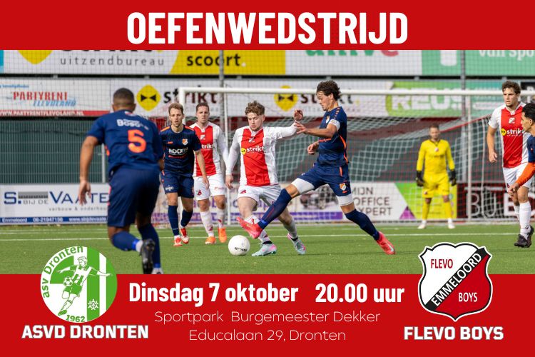 Oefenwedstrijd ASVD tegen Flevo Boys