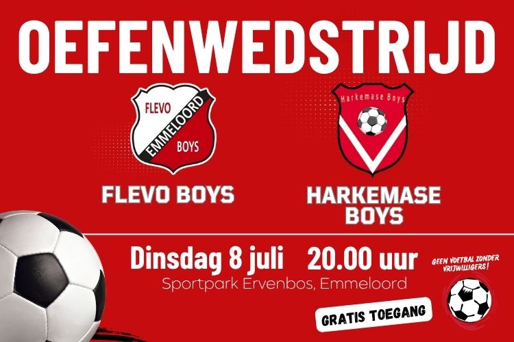 Oefenwedstrijd Flevo Boys tegen Harkemase Boys