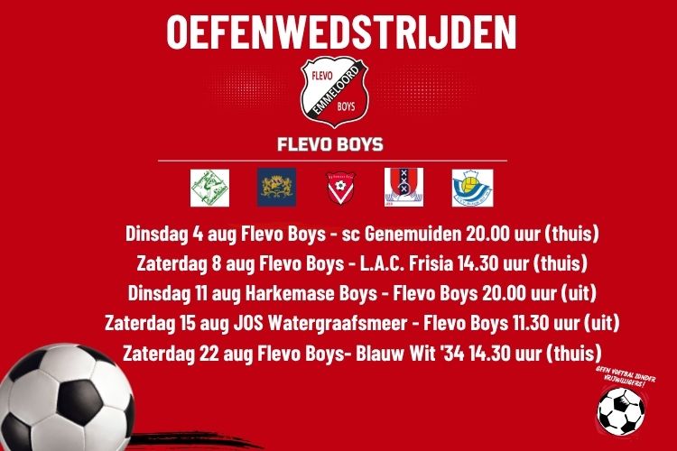 Oefenwedstrijden Flevo Boys 1